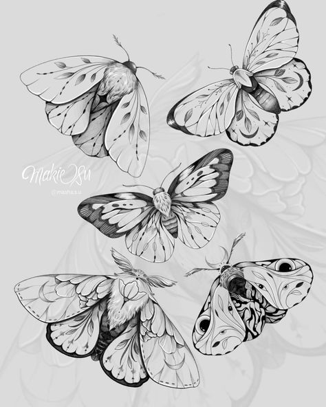 Fineline Moth Tattoo, Butterfly Moth Tattoo, Wish Tattoo, Tattoo Papillon, Butterfly Tattoo Design, Moth Tattoo Design, Cool Animal Tattoos, Insect Tattoo, Moth Tattoo