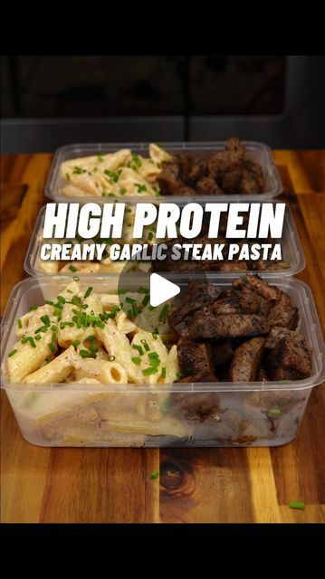 Seasoned Steak, Best High Protein Foods, Easy High Protein Meals, Garlic Steak, Beef Steaks, Steak Pasta, Creamy Garlic Sauce, High Protein Meal Prep, Lean Meals