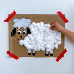 Cotton Ball Sheep, Cotton Ball Crafts, Preschool Creative Art, Easy Toddler Crafts, Sheep Crafts, Toddler Craft, Art Activities For Toddlers, Preschool Art Activities, Animal Activities