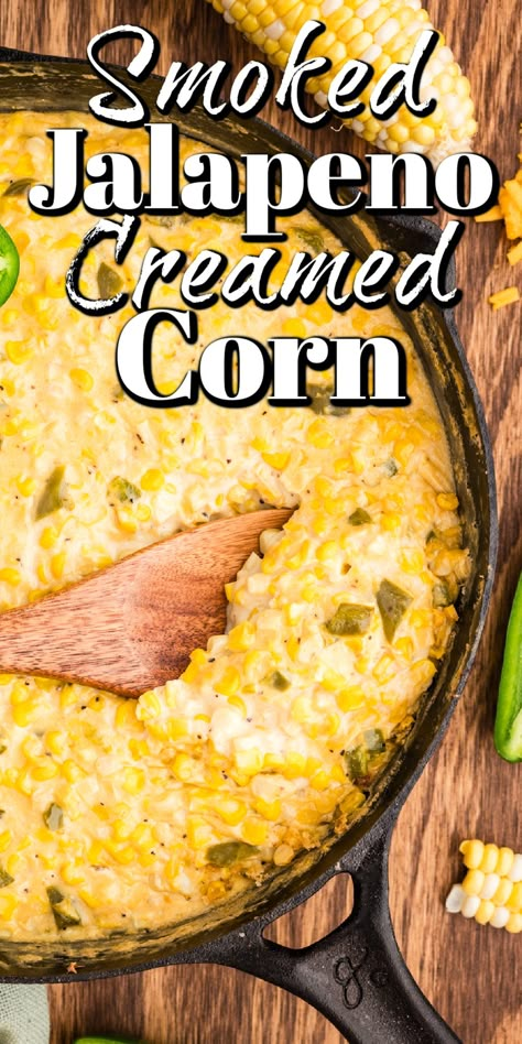 This smoked jalapeno creamed corn recipe is the perfect side for any feast. The smoky flavor paired with the luxuriously creamy texture is simply superb. Smoked Jalapeno Cream Corn, Jalapeno Creamed Corn Recipe, Southwest Creamed Corn, Smoked Cream Corn, Smoked Cream Corn Recipe, Jalapeño Creamed Corn, Jalapeño Cream Corn, Jalapeno Creamed Corn, Texan Food