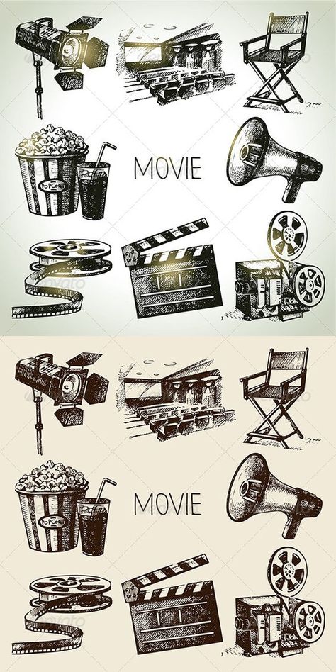 Camera Tattoos, Camera Drawing, Movie Tattoo, Movie Tattoos, Camera Tattoo, Cinema Art, Cinema Posters, Drawing Set, Film Aesthetic