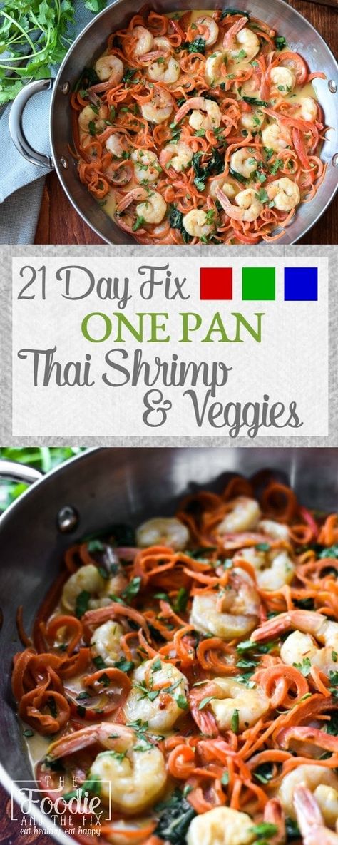 Thai Shrimp, Beachbody Recipes, Shrimp And Vegetables, Quick Diet, Quick Healthy Dinner, Recipes Soup, 21 Day Fix Meals, Recipes Diet, Thai Dishes