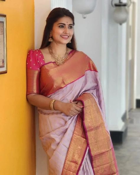 Indian Dulhan, Sneha Saree, Actress Sneha, Pink Blouse Designs, Ap Chemistry, Bridal Anklet, Aari Design, Simple Saree Designs, Latest Blouse Designs Pattern