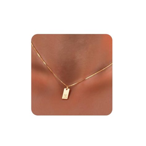 PRICES MAY VARY. Material: Brass With 14k Gold Plated. Nickel-Free, Lead-Free, Cadmium-Free And Hypoallergenic. Size: Size of The Gold Plated Initial Necklaces is 14"+2" Extension, Perfect Dainty Necklaces For Women Wear. Safe To Wear:Chic Pendant Comes In Gold-Plated Brass, Lead-Free & Nickel Free . The Polished Gold Waterdrop Necklace Is A Dainty And Simple Necklace For Daily Wear. Perfect Gift:This Chic A-Z Letter Necklace is A Great Gift for Your Family Or Beloved One As a Birthday And Festi Alphabet Pendant, Alphabet Necklace, Dainty Necklaces, Initial Necklaces, Necklaces For Women, Letter Necklace, Simple Necklace, Dainty Necklace, Initial Necklace