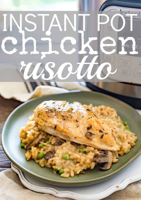 Chicken Recipes Instant Pot, Peas And Mushrooms, Instant Pot Chicken Recipes, Creamy Risotto, Chicken Risotto, Recipes Instant Pot, Risotto Recipes, Instant Pot Dinner Recipes, Boneless Skinless Chicken