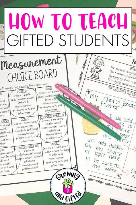 Looking for engaging and differentiated ways to teach elementary gifted students? Using no-prep, differentiated tic-tac-toe menu boards with auditory, kinesthetic and verbal activities are perfect for early finishers, gifted students, and enrichment. Choice board menus are great for reviewing and extending what you've taught in class, perfect for the back to school season or at the end of the school year. Check out these teaching tips to simplify your instruction and spend hours lesson planning. Buddy Activities For Elementary, Extension Activities For Gifted Students, Choice Boards 5th Grade, 4th Grade Enrichment Activities, Gifted Education Elementary, Gifted And Talented Elementary, Gifted Students Activities, Gifted And Talented Activities, Genius Hour Elementary