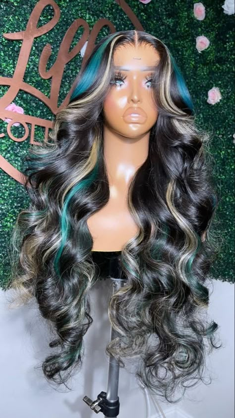 Frontal Wig Hairstyles, Pool Hairstyle Ideas, Creative Hair Color, Prom Inspo, Birthday Hairstyles, Dyed Hair Inspiration, Protective Hairstyles Braids, Pretty Hair Color, Hair Ponytail Styles