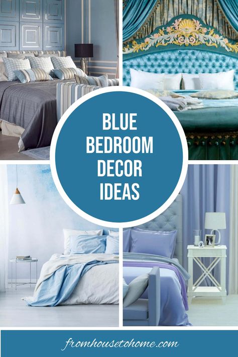 blue bedroom decor ideas Teal Bedroom Decorating Ideas, Ice Blue Bedroom Ideas, Blue Walled Bedrooms, Cerulean Blue Bedroom, Teal Bedrooms, Blue And White Bedrooms, Adult Women Bedroom Ideas Decor, Blue Bedroom Ideas For Couples, Blue Bedroom Decor Ideas