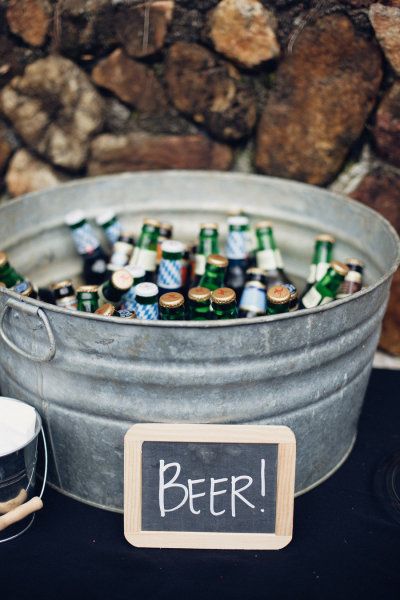 Wedding Sign Decor, Beer Bucket, Beer Wedding, Reception Food, Wedding Reception Food, Australia Wedding, Event Floral Design, Wedding Rehearsal Dinner, Georgia Wedding