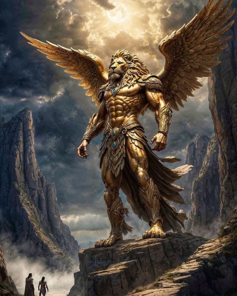 God Iphone Wallpaper, Lion Angel, Lion Hd Wallpaper, Archangel Michael Tattoo, Angel Of God, Iphone Wallpaper Hd, Lion Mask, Eagle Wallpaper, Mythical Creatures Fantasy