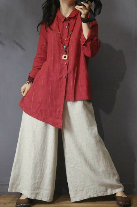 Linen Kurta Designs For Women, Oversized Shirt Pattern, Linen Fashion Women, Tunik Linen, Stylish Shirts For Women, Flax Clothing, Cotton Tops Designs, Shirt Elegant, Latest Fashion Dresses