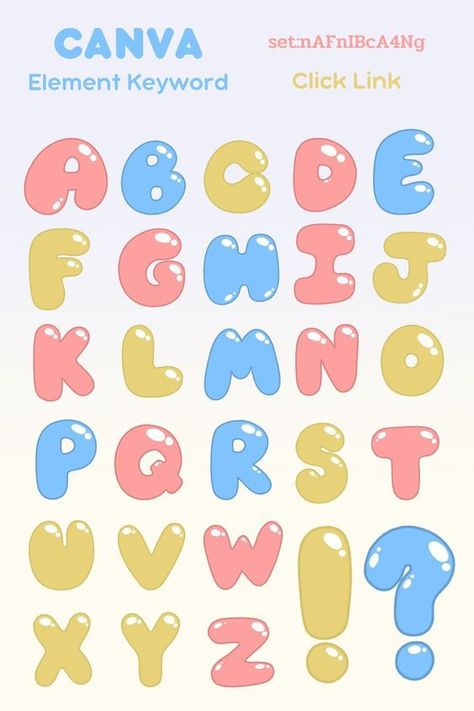 Bubble Fonts Alphabet Graffiti, Bg Wallpaper, Font Canva Lettering, Cute Fonts Alphabet, Font Cute, Doodle Font, Bubble Letter Fonts, Font Bubble, Bubble Font