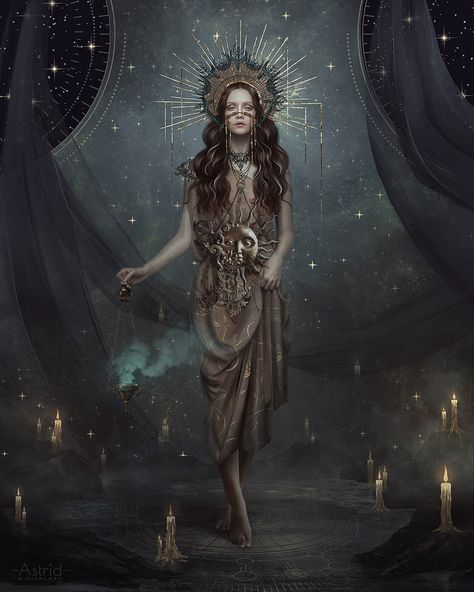 ArtStation - Solar Goddess, Anna Astrid Solar Goddess, Types Of Magic, Paintings And Drawings, Image Painting, Fantasy Inspiration, Dark Beauty, Artist Websites, Sci Fi Art, Conceptual Art