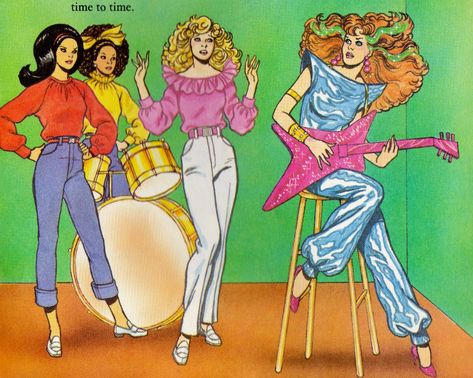 Barbie And The Rockers, Barbie Books, Jem And The Holograms, 80s Cartoon, Im A Barbie Girl, 80s Cartoons, Barbie Movies, Barbie Friends, Barbie World