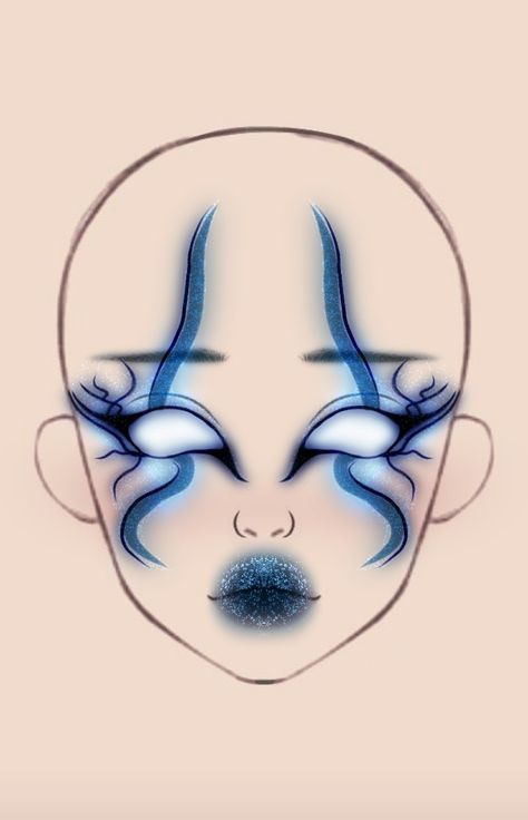 Fun Face Paint Ideas For Women, Pre Shower Makeup Ideas, Cool Makeup Looks Creative Halloween, Makeup Looks Drawing, Makeup Ideas Drawing, Make Up Yeux, Professional Eye Makeup, Shower Makeup, Vampy Makeup