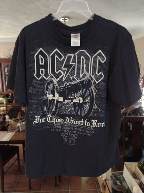 VTG AC/DC For Those About To Rock Heavy Metal Concert T-Shirt large | eBay Acdc White Shirt, Vintage Metal Band T Shirts, Ac Dc Shirt, Acdc Tshirt, Acdc Oversized Shirt, Metal Band Shirts, Ac Dc Tshirt, Vintage Acdc Shirt, Oversized Shirt Men