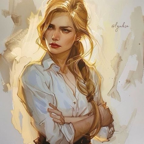 Blonde Scientist Character Art, Pretty Female Character Art, Queer Character Art, Blonde Female Character Inspiration Art, Middle Aged Woman Character Art, Female Explorer Character, Character Art Female Blonde, Blonde Witch Art, Blonde Female Character Art