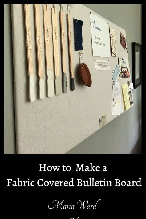 How to Make a Fabric Bulletin Board Design - DecorDIY/ProjectsHow to M | Hometalk Fabric Pin Boards, Diy Upholstery Cleaner, Fabric Covered Bulletin Board, Fabric Corkboard, Fabric Bulletin Board, Bulletin Board Design, Colorful Wall Hanging, Faux Brick Walls, Diy Macrame Plant Hanger