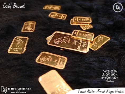 Gold Biscuit made from 24k gold with Hallmark by Prasad Alankar - jewellery shop in Nashik. ✨ For more designs visit our website 💖 Www.prasadalankar.com #goldbiscuit #goldbiscuits #goldbiscuitbar #goldbiscuit💵💷🛡️ #prasadalankar Gold Biscuits, Biscuit Bar, Jewellery Shop, April 15, Hallmark, Jewelry Shop, Biscuits, Lifestyle, Gold