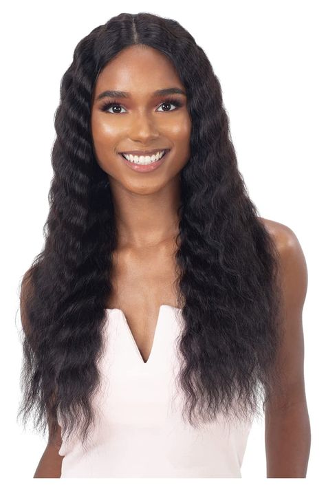 Milky Way Girlfriend Virgin Human Hair HD Lace Front Wig 5&#34; Center Part Deep Waver 24&#34; (NATURAL/DK) Wedding Wigs, Curl Cut, Deep Waver, Wig Hairstyles Ideas Black Women, Wig Hairstyles Ideas, Remy Hair Wigs, Remy Hair Weave, Wig Color, Wig Stand