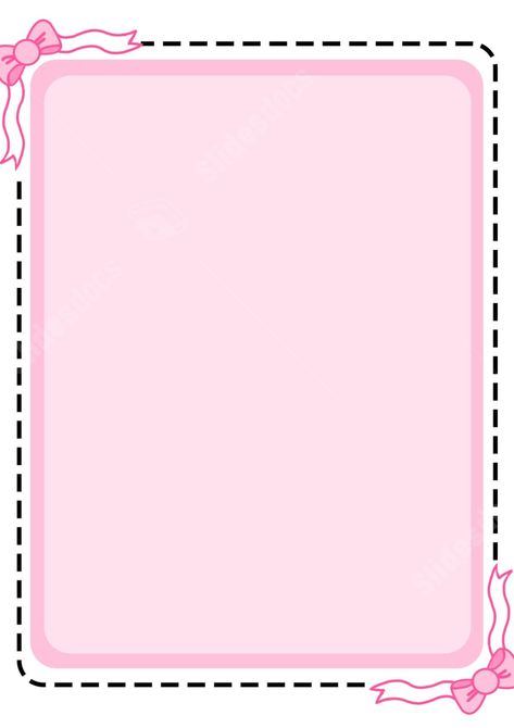 Cute Brochure, Nail Info, Message Template, Border Background, Pink Cartoon, Bow Template, Birthday Inspo, Page Borders, Template Google