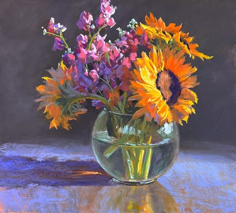 Allison Krajcik - Getting That Inner Glow - How to Pastel Oil Pastel Flowers, Soft Pastel Flowers, Art Graf, Soft Pastels Drawing, Winsor And Newton Watercolor, Arches Watercolor Paper, Pastel Artwork, Still Lifes, Inner Glow