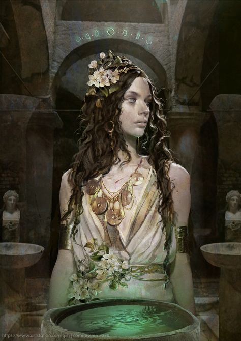 ArtStation - Circe , - G I I H - Greek Mythology Characters, Roman Characters, Greek Pantheon, Magic Tattoo, Greek Mythology Art, Triple Goddess, Mythology Art, Greek Myths, Greek Goddess