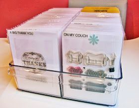 Clear Stamp Storage Ideas, Stamp Storage Ideas, Clear Stamp Storage, Scrap Paper Storage, White Craft Room, Organize Crafts, Scrapbook Room Organization, Die Storage, Organizing Supplies