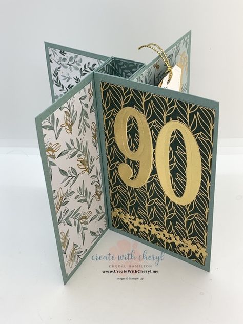 Eden's Garden Birthday Card Milestone Birthday Cards, Stampin Up Birthday Cards For Mom, 90th Birthday Card Ideas Handmade, Stampin Up 90th Birthday Cards, Stampin Up Milestone Birthday Cards, Masculine 90th Birthday Cards, 90th Birthday Card Ideas, Stampin Up 80th Birthday Cards, 80th Birthday Cards For Men