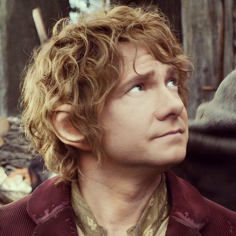 Bilbo Baggins The Hobbit, The Hobbit The Desolation Of Smaug, Bilbo Icons, Bilbo Baggins Icon, Bilbo Baggins Drawing, Lord Of The Rings Pfp, Hobbit Haircut, Bilbo Baggins Fanart, Martin Freeman Hobbit