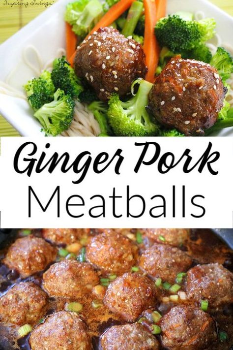 Pork Meatballs Recipe, Sticky Sauce, Minced Meat Recipe, Ginger Pork, Pork Meatballs, Festive Food, Italian Meatballs, Lunch Recipe, Meatballs Recipe