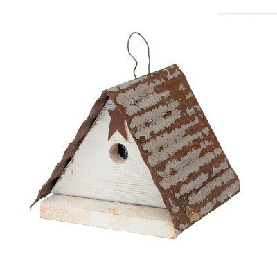 Home Bazaar Friendsville Wren House White <3 This is an Amazon Associate's Pin. Click the image to view the details on Amazon website. Wren House, Bird House Kits, House White, Corrugated Metal, A Frame House, Potting Shed, Bird Garden, Small Birds, Kit Homes