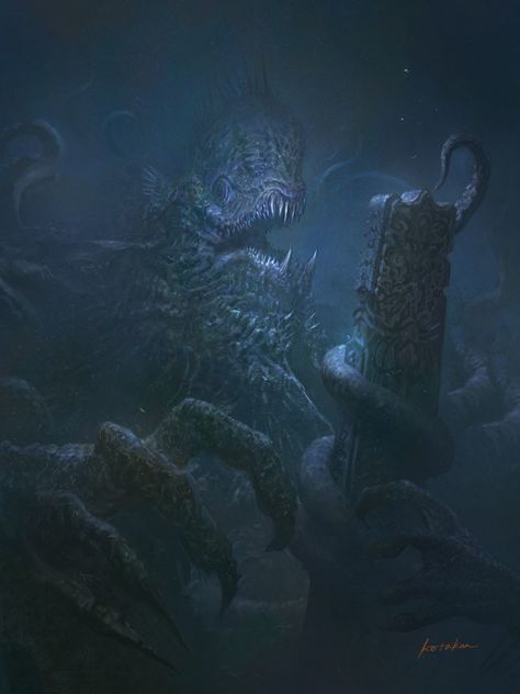 Sea Monster Art, Ocean Monsters, Scary Ocean, Lovecraft Monsters, Lovecraft Art, Lovecraft Cthulhu, Lovecraftian Horror, Eldritch Horror, Cthulhu Mythos