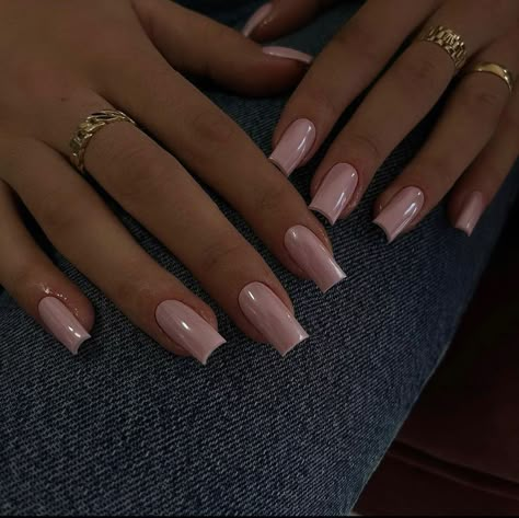 Clean Square Acrylic Nails, Nude Nail With Chrome, 2025 Nails Square, Nails Acrylic Coffin 2025, Semi Square Nails, Nails 2025 Square, Mid Square Nails, Nail Ideas Elegant Classy, Small Nails Design Classy