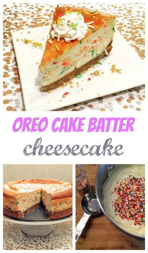 Cake Batter Cheesecake, Make Ice Cream Cake, Cake Batter Recipes, Oreo Cookie Crust, Crushed Oreos, Easy Cheesecake Recipes, Oreo Cookie, Oreo Cake, Make Ice Cream