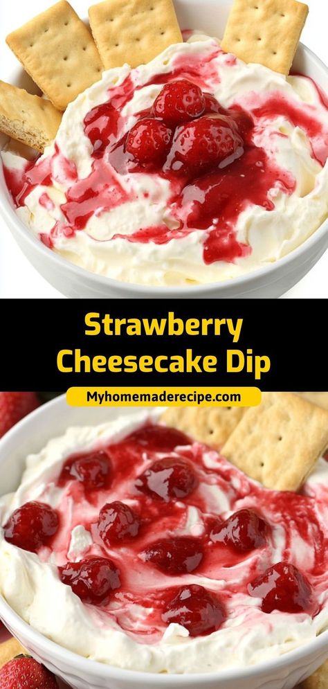 🍓 This creamy Strawberry Cheesecake Dip tastes just like your favorite cheesecake but in dippable form! Perfect for parties, quick desserts, or anytime sweet cravings. No baking required - just mix and serve. Ingredients: 16 oz cream cheese, softened 1 cup fresh strawberries 1/3 cup powdered sugar 1 tsp vanilla extract Cheesecake cravings? This 5-minute dip will fix that! 🍰✨ Powdered Sugar Desserts, Strawberry Cheesecake No Bake, Cream Cheese Desserts Easy, Strawberry Cheesecake Dip, Cream Cheese Cheesecake, Cheesecake Dip Recipe, Easy Strawberry Cheesecake, Vanilla Desserts, Baked Dips