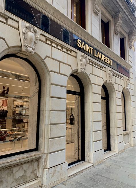 Ysl Store, Saint Laurent Store, Paris Store, Classic Wall, Shop Front, Saint Laurent Paris, Game Room Decor, Luxury Store, Luxury Boutique