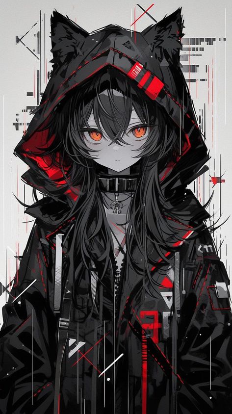 Black Pixel Art, Black Foto, Cool Anime Characters, Black Background Art, Cool Anime Art, Anime Character Art, Anime Goth, Persona Anime, Anime Vs Cartoon