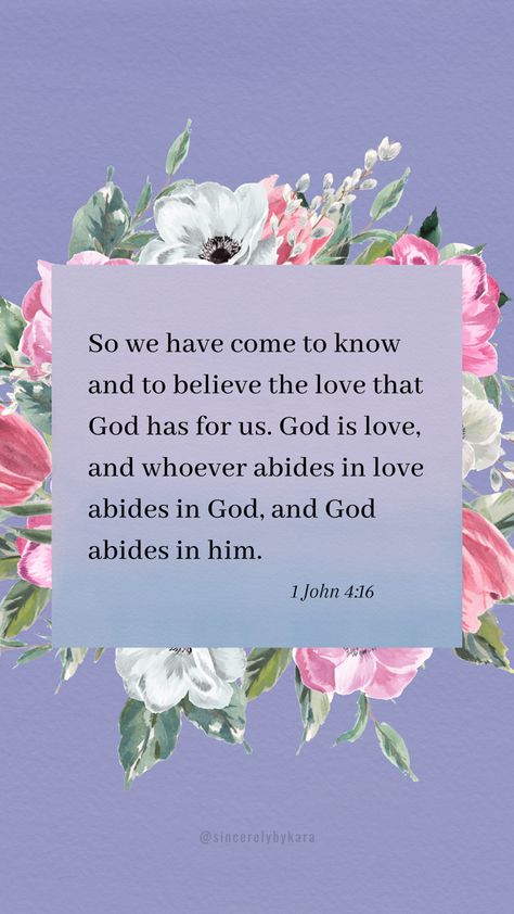 1 John 4:16 📖 #bible #verseoftheday #Godislove #Godslove #faith #love 2 Thessalonians 2:16-17, Ella Quotes, 1 John 4 16, John 4 16, Christian Comfort, Encouraging Scriptures, Psalm 63, Bible Verse Background, 2 Thessalonians