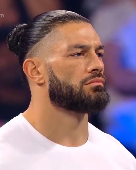 Long Hair Undercut, Mens Long Hair Undercut, Mens Ponytail Hairstyles, Boy Haircut Ideas, Reign Hairstyles, Man Bun Undercut, Polynesian Men, Roman Reigns Smile, Man Bun Hairstyles