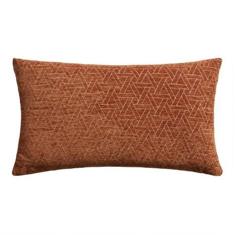 Decorative Throw Pillows - Accent Pillows | World Market Orange Quilt, Stylish Throw Pillows, Abstract Pillows, Cozy Throws, Boho Living, Pillows And Throws, Chenille Fabric, Toss Pillows, Rust Color