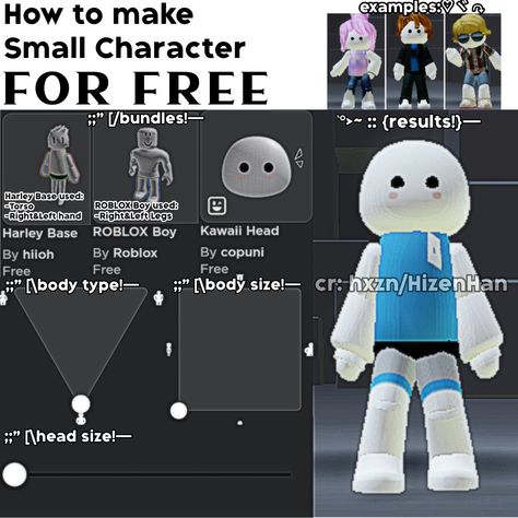 Roblox Body Ideas, Free Roblox Outfits, Free Roblox Avatar, Roblox Poses, Roblox Body, Small Character, Roblox Items, Roblox Character, Roblox Characters