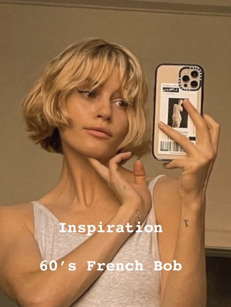 Wavy French Bob, Blonde French Bob, Blonde Bob With Fringe, Grown Out Blonde Hair, Dark Blonde Bobs, French Haircut, Blonde Bob With Bangs, Short Hair Fringe, Short Bobs With Bangs