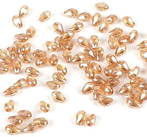 Crystal Bead Jewelry, Diy Jewelry Gifts, Beaded Blouse, Hanging Crystals, Beads Wholesale, Color Champagne, Teardrop Beads, Wholesale Beads, Crafts Sewing