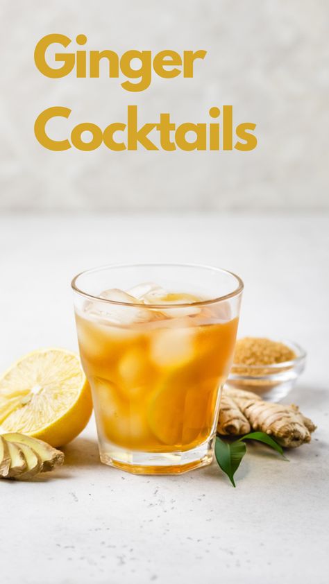 Ginger, with its zesty and warming flavor, has long been a beloved ingredient in cocktails, adding a spicy kick to classic and modern libations alike. From its use as a natural remedy for indigestion to its unique taste profile, ginger has earned a prominent place in the world of mixology. Whether you're a fan of bold and fiery flavors or prefer something more subtle and refreshing, ginger cocktails offer a delightful array of options to tantalize your taste buds. #GingerCocktails Ginger Drinks Alcohol, Gingerale Cocktail, Ginger Infused Vodka, Rum And Ginger Beer Cocktail Recipes, Cocktails With Ginger Liqueur, Whisky Ginger Cocktail, Ginger Cocktail Recipes, Bourbon Ginger Ale Cocktail, Indigestion Remedies