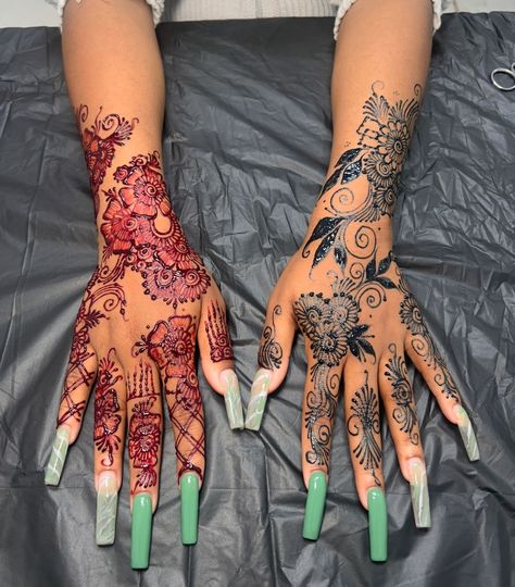 Diy Fake Tattoo, Cute Henna Designs, Cute Henna Tattoos, Body Tattoo Design, Henna Style Tattoos, Red Henna, Henna Drawings, Arabic Henna Designs, Henna Inspired Tattoos