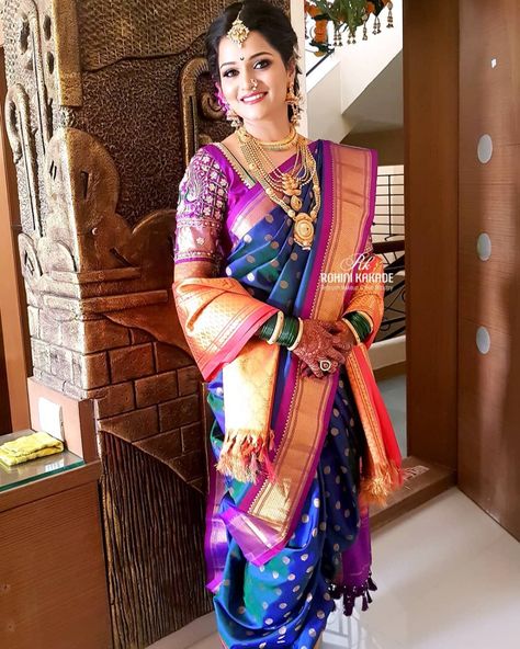 Shalu Saree, Maharashtrian Saree, Marathi Bride, Marathi Wedding, Nauvari Saree, Indian Bridal Sarees, Wedding Saree Blouse, Indian Bride Outfits, Bridal Photoshoot