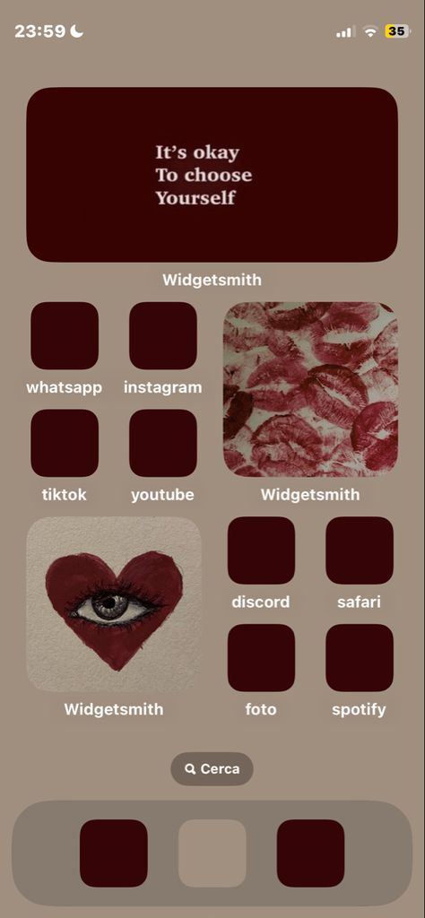 you can find all the widgets etc. in my profile <3 Widgetsmith Layout Ideas, Cherry Iphone Wallpaper Aesthetic, Wine Red Widgets, Style My Phone, Dark Red Homescreen Layout, Cute Home Screen Wallpaper Aesthetic, Dark Red Phone Theme, Red Themed Phone, Red Widgetsmith