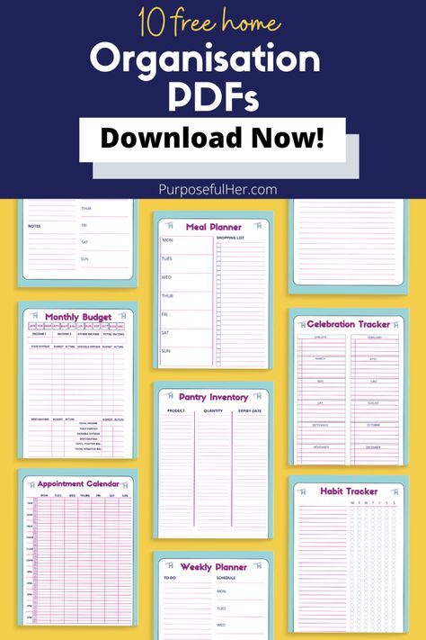 Struggling to stay organizes? Download 10 FREE organisation printables to help you manage your time, tasks, and home with ease! Perfect for busy Christian women ready to declutter their life. Life Planner Printables Free, Organisation Printables, Life Organization Printables, Life Planner Printables, Pantry Inventory, Free Printables Organization, Appointment Calendar, Manage Your Time, Home Management Binder