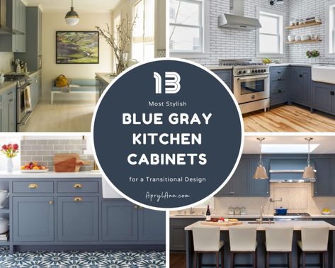 Blue Grey Kitchens Ideas, Oxford Blue Kitchen Cabinets, Gray And Blue Cabinets Kitchen, Cabinet Colors Blue Gray, Sw Blue Kitchen Cabinets, Dark Gray Blue Kitchen Cabinets, Light Blue Cabinets Kitchen Paint Colors, Gray Blue Cabinets Kitchen, Bluish Grey Kitchen Cabinets